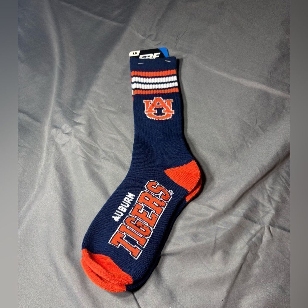 New Auburn University Tigers Crew Socks Size Youth Large